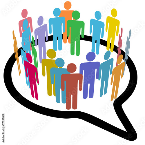 Social media people inner circle Speech Bubble