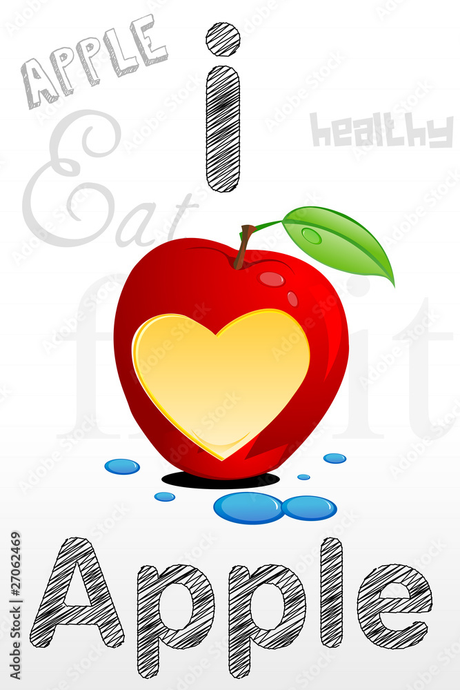 Fototapeta premium i love apple