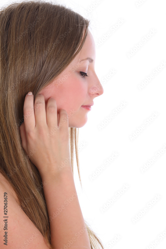 Natural beauty - woman with long health beautiful hair isolated Natural beauty - woman with long health beautiful hair isolated