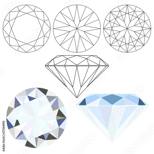 Différentes vues d’un diamant