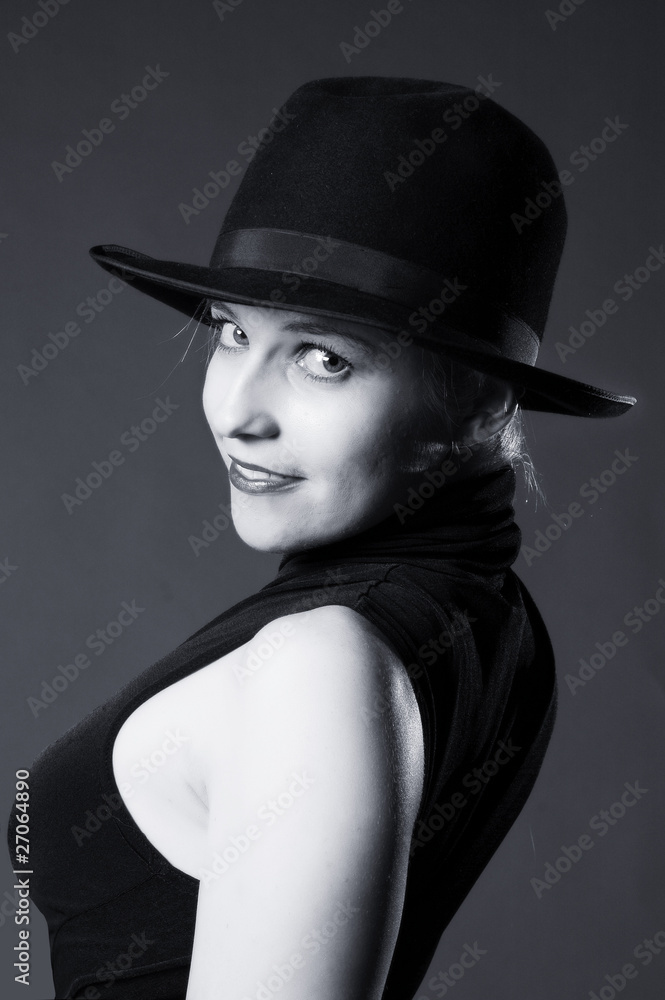 Sexy blonde woman with hat. Erotic art photo. Sexy blonde woman with hat. Erotic art photo.