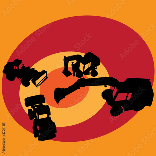 construction machines vector