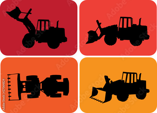 Excavator buttons vector photo