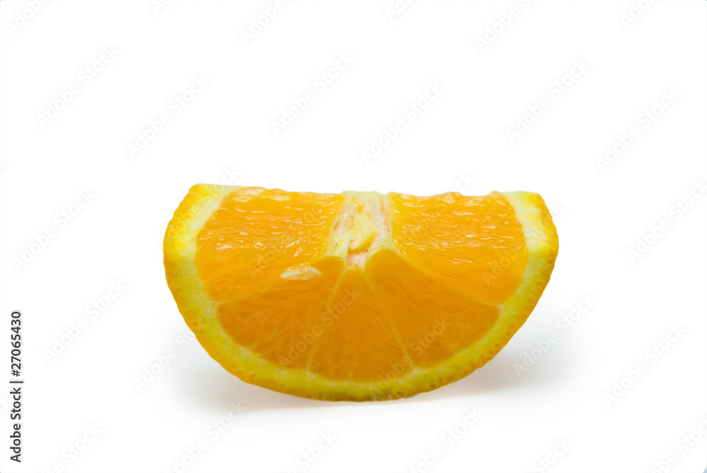 Slices of peeled orange on white background Slices of peeled orange on white background