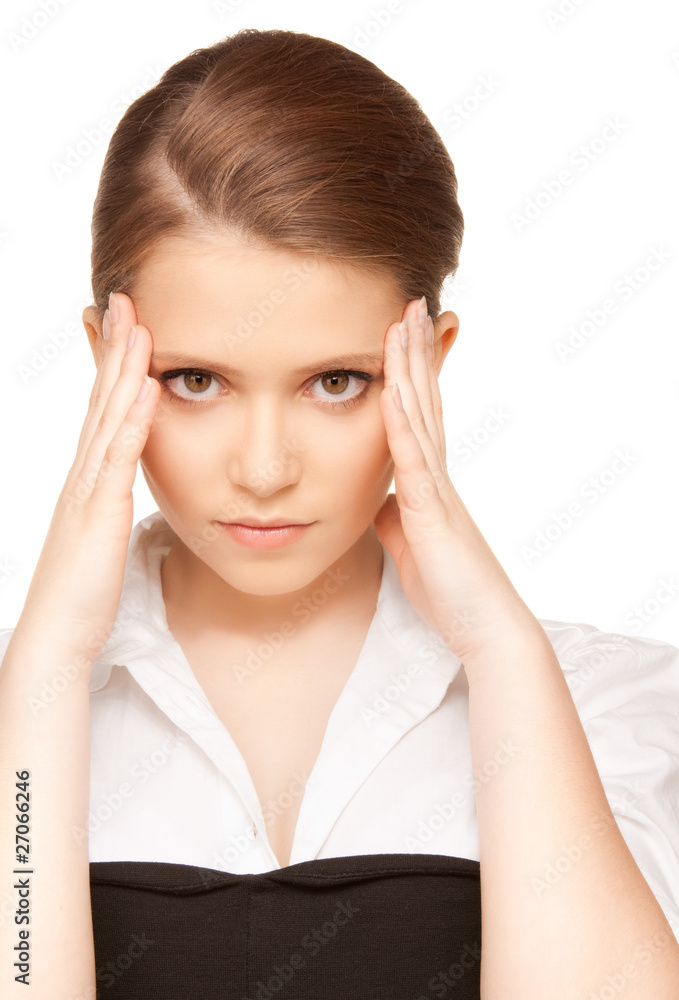 unhappy teenage girl