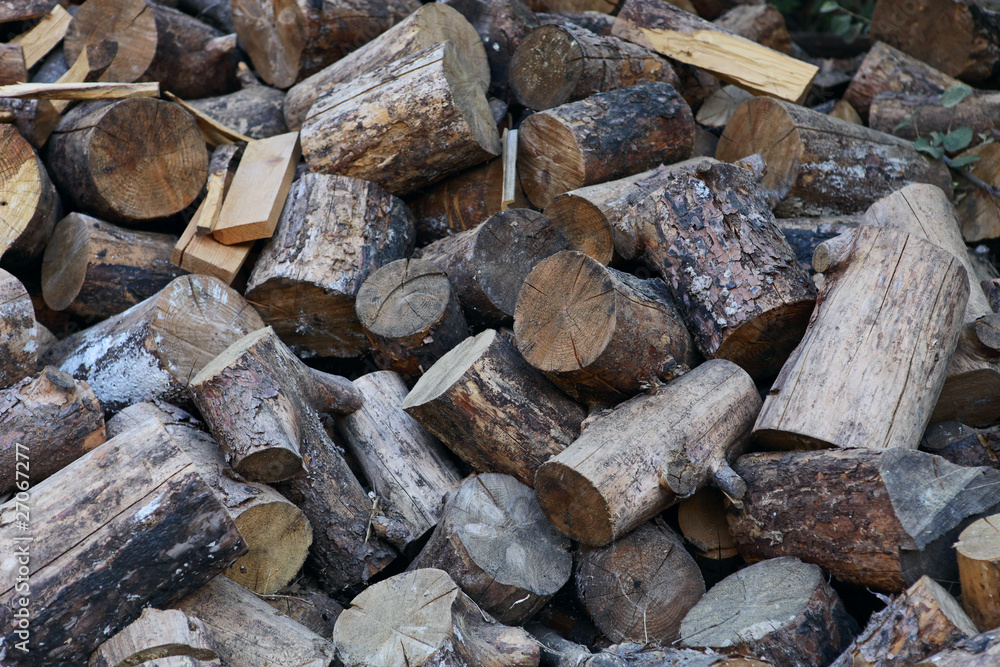 Pile of firewood, could be used as background Pile of firewood, could be used as background