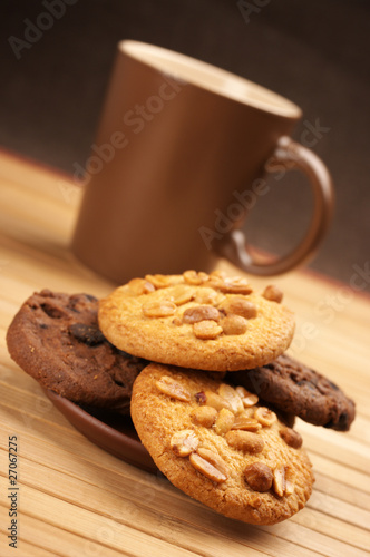 Various cookies and coffee