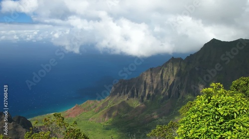 Time lapse Clouds over Kalalau Valley, Kauai, Hawaii