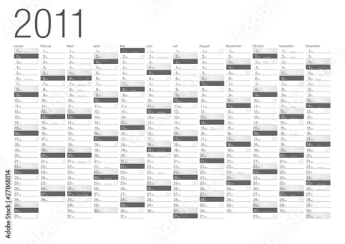 Obraz na płótnie Kalender 2011 grau.eps