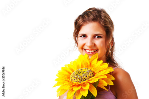 Charming young girl in dress