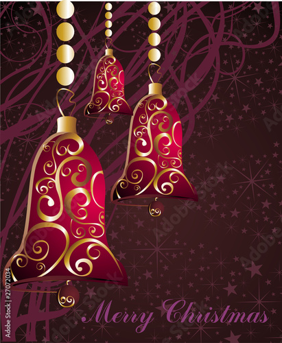 Merry Christmas background wth bells