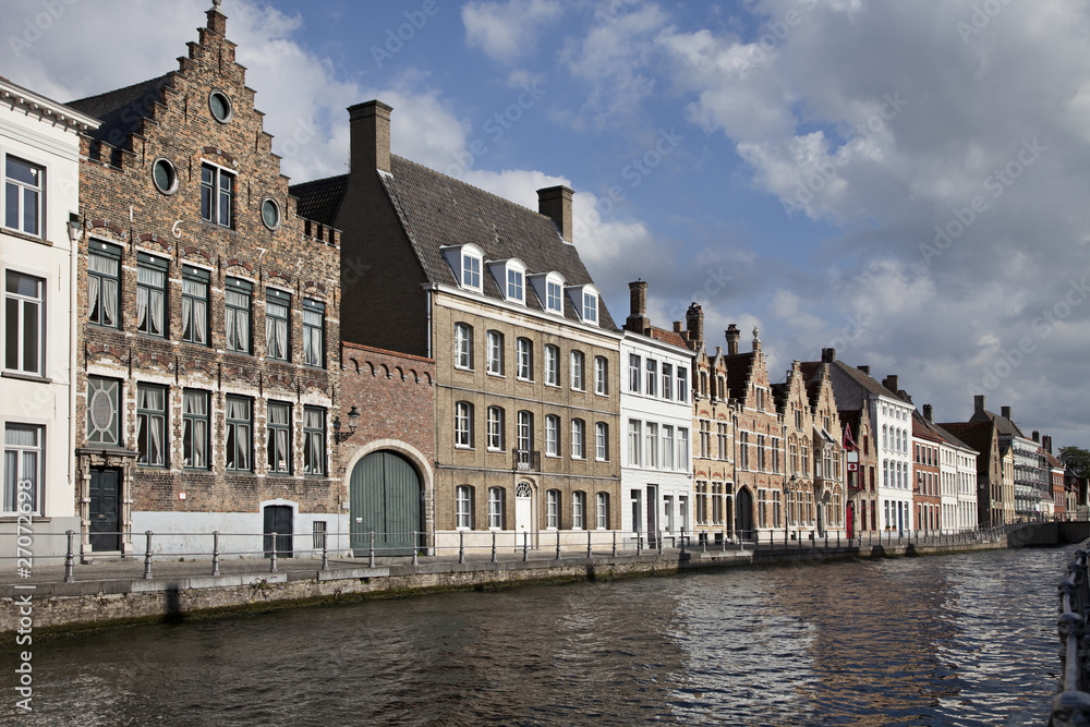 Cityscape of Bruges canals, Belgium.