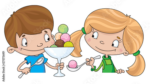 girl and boy with ice cream