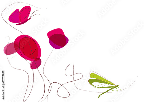 papillon et libellule