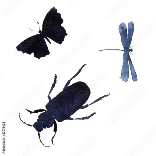 silhouettes of insects