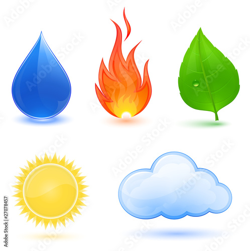 Highly detailed vector illustration of nature symbols