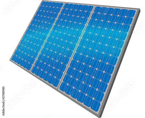Three connected solar panels