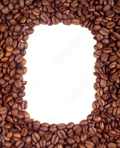 Coffee beans background (empty frame)