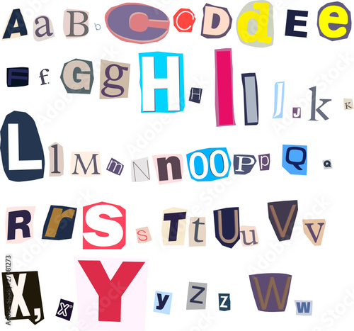 alphabet - cut letters from magazines