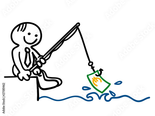 figur am geld fischen