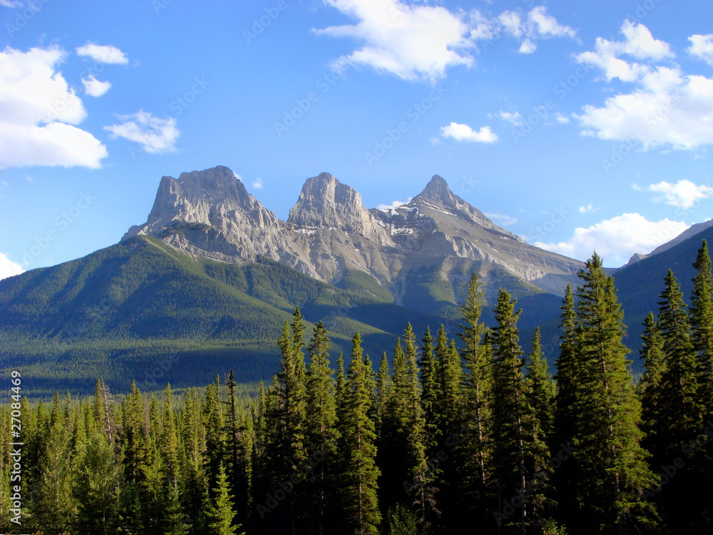 Three Sisters peaks near Canmore, Alberta