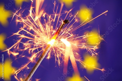 euro union flag and sparkler