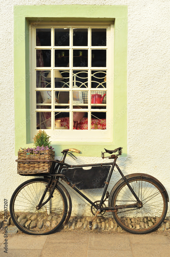 Bike Outside an Old-Fashioned Shop Bike Outside an Old-Fashioned Shop