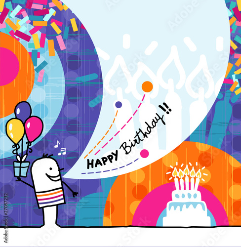 Cartoon & Greeting card - Birthday