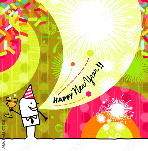 Cartoon & Greeting card - New Year