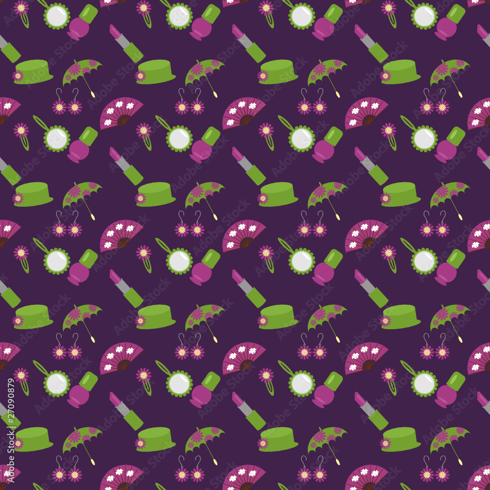 seamless background with lady objects seamless background with lady objects