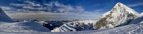 Jungfraujoch and the Swiss Alps panorama © stockbksts