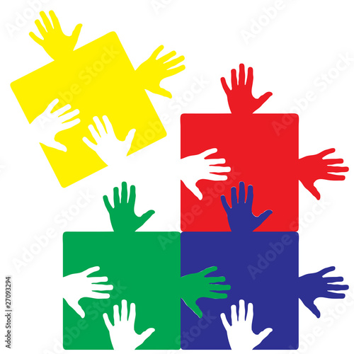 Logo puzzle hand
