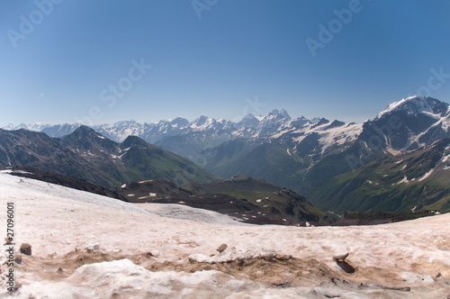 Mountains of the North Caucasus in summer heat