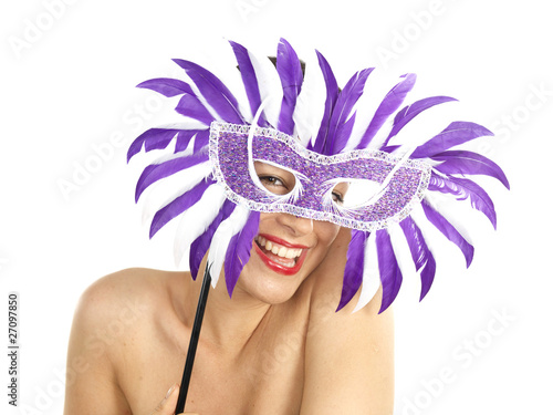 Young Woman wearing Mask. Model Released photo