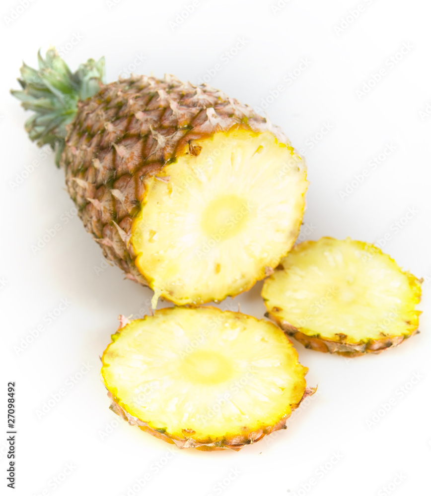 Cut pineapple isolated on white background Cut pineapple isolated on white background