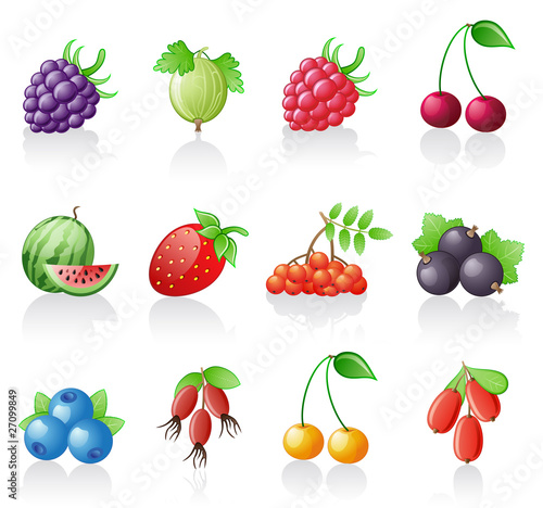 Berries icon set.