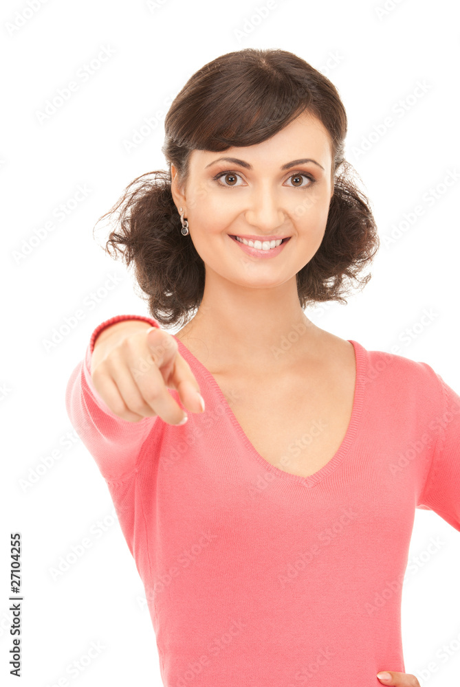 attractive businesswoman pointing her finger attractive businesswoman pointing her finger