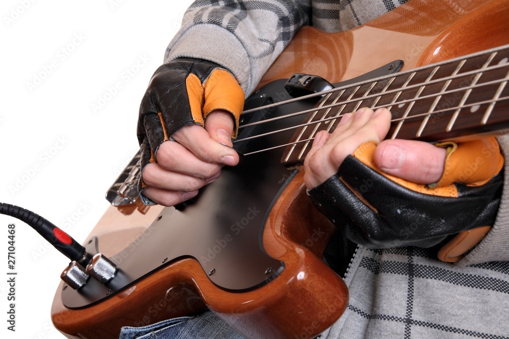 Hands of a rock musician