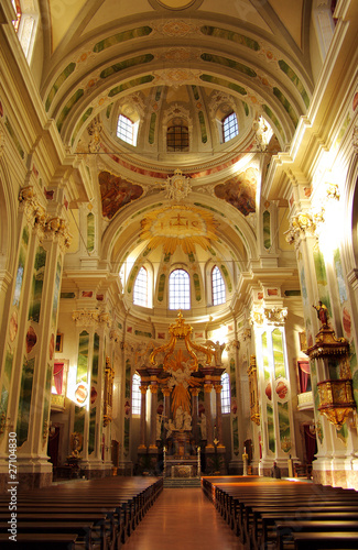 Interior of the Jesuit Church in Mannheim  Germany