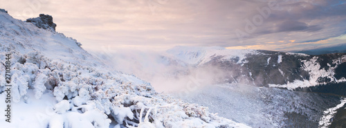 Beautiful winter landscape in the Carpathian mountains