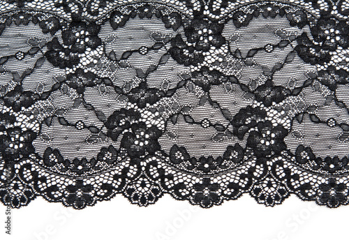 Black lace with pattern with form flower
