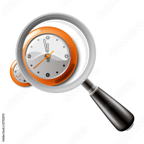 magnifying glass with clock