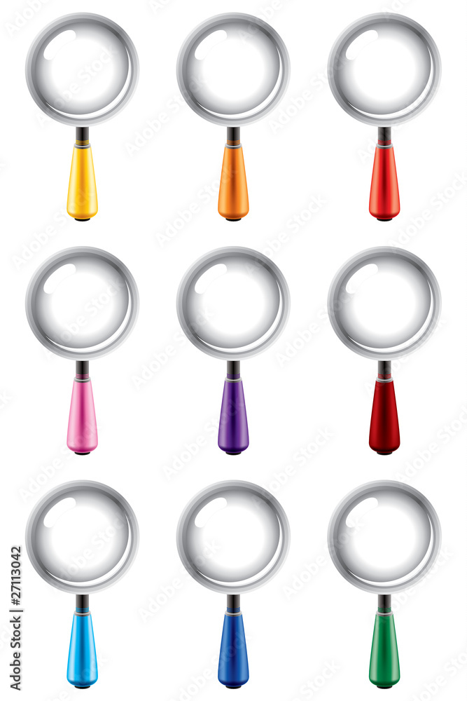 magnifying glass in different colours magnifying glass in different colours