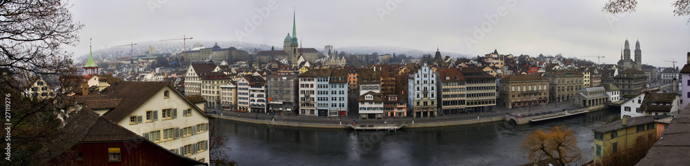 Zurich downtown panoramic view