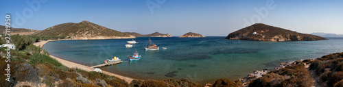 Livadi Geranou beach in Patmos island, Greece © stockbksts