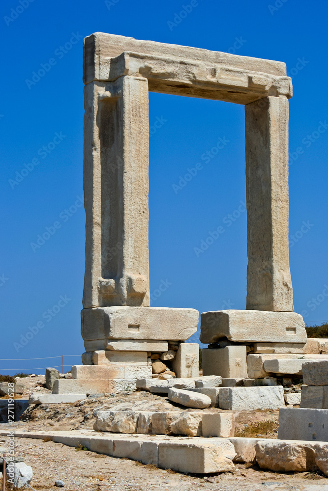 Ancient temple in Naxos island, Greece