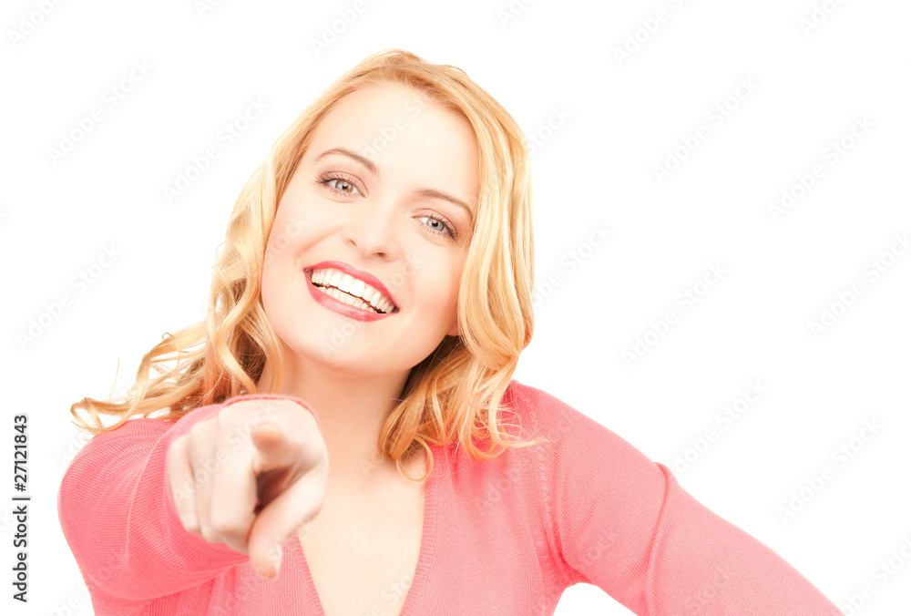 businesswoman pointing her finger businesswoman pointing her finger