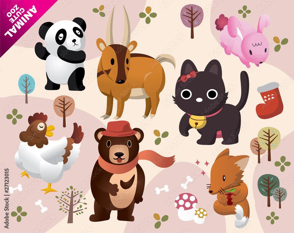 Naklejka premium animals in park