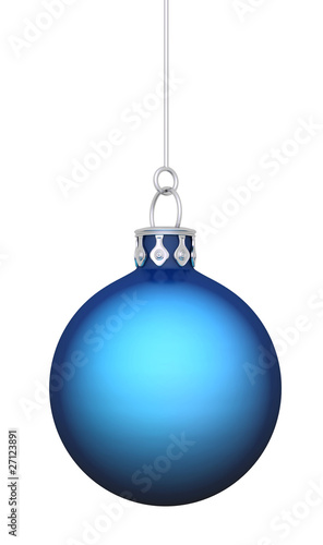 Weihnachtskugel - Blau einfarbig hängend