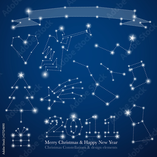 christmas constellations - creative design elements